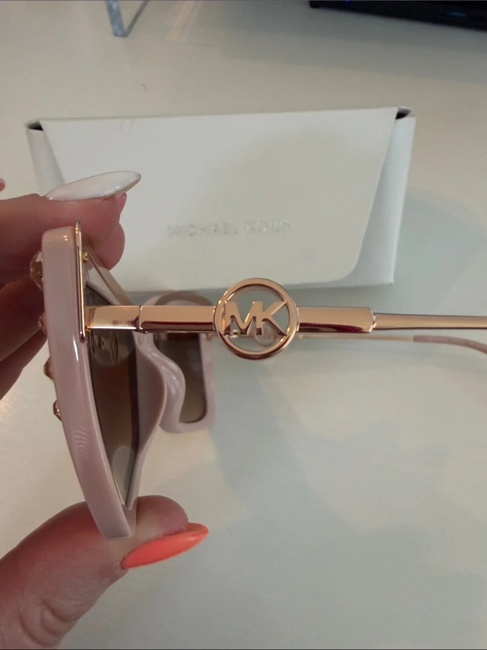 Michael Kors Hollywood Cat Eye Sunglasses in Shell Pink